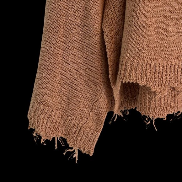 Free People Distressed Knit Sweater – XS – Soft Desert Rose - Picture 2 of 6